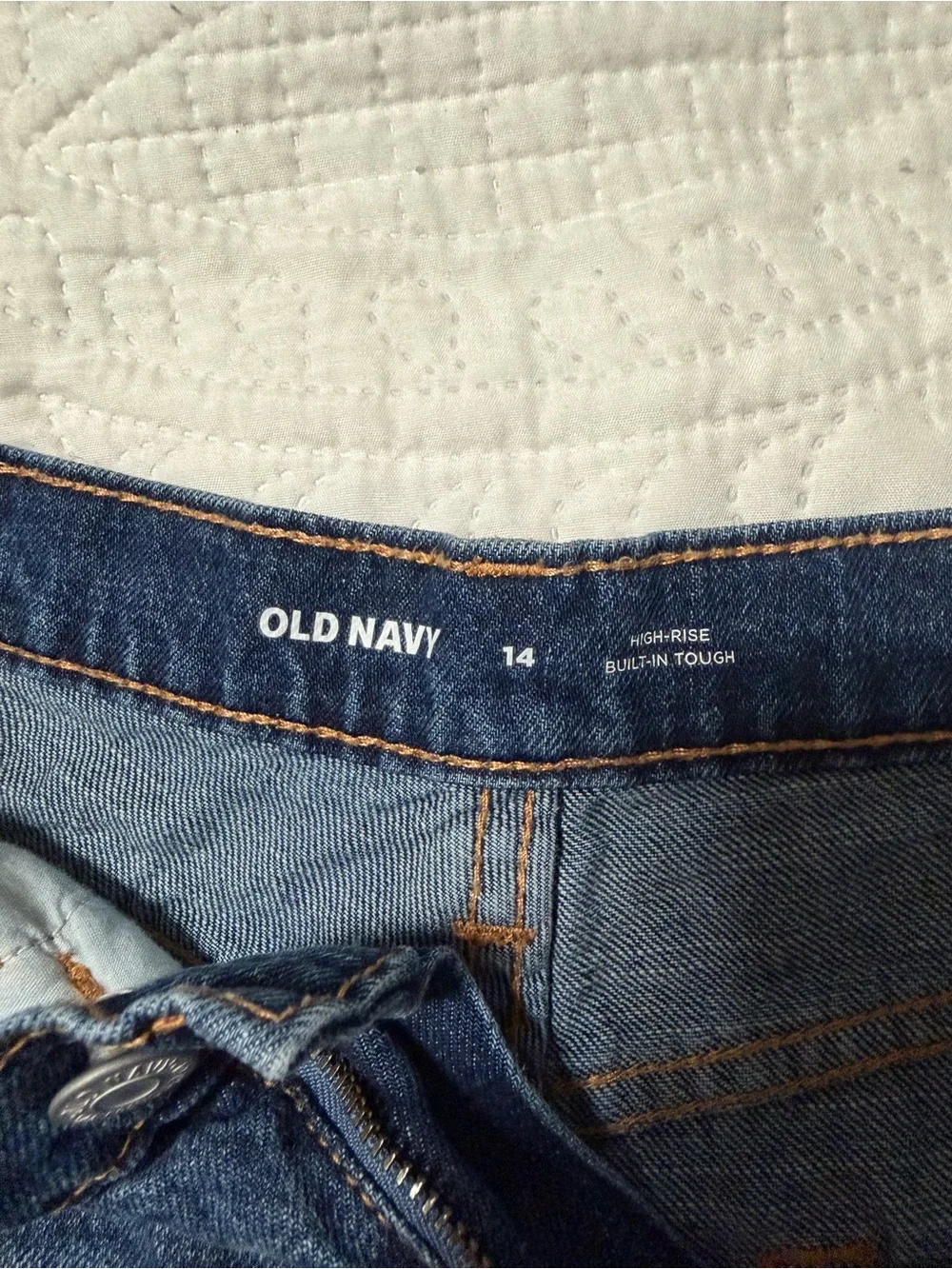 Old Navy Dark Blue Denim Shorts with Flag Stitch Detail